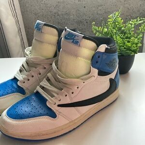 Nike Air Blue and White High-Top Sneakers